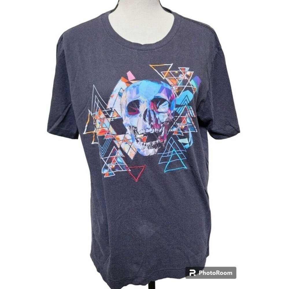 Robert Graham Geometric Skull Black T-shirt Size Medium